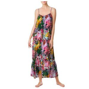 BLEU by Rod Beattie Lets Get Loud Floral Print Cover-Up Spaghetti Strap Maxi